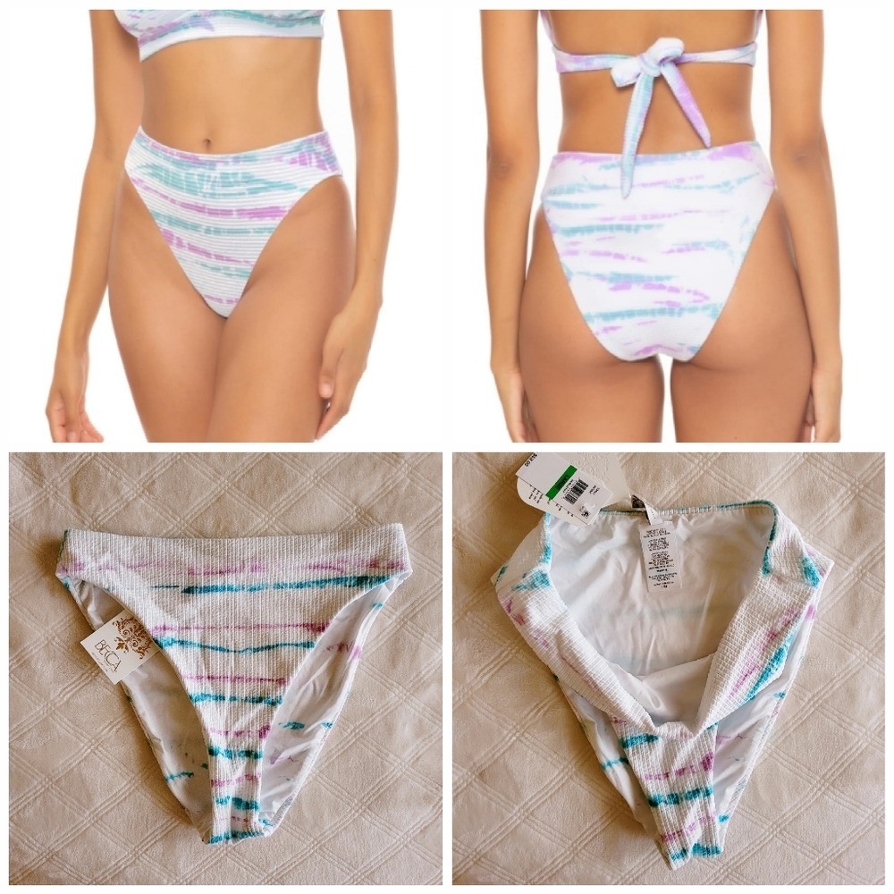 Becca High Cut Bikini Bottom White Size Large